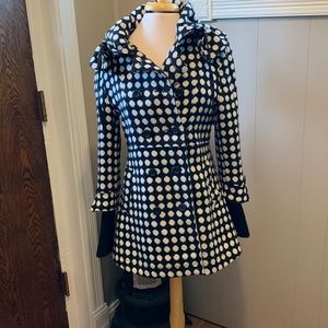 Stylish black with white polka dot coat